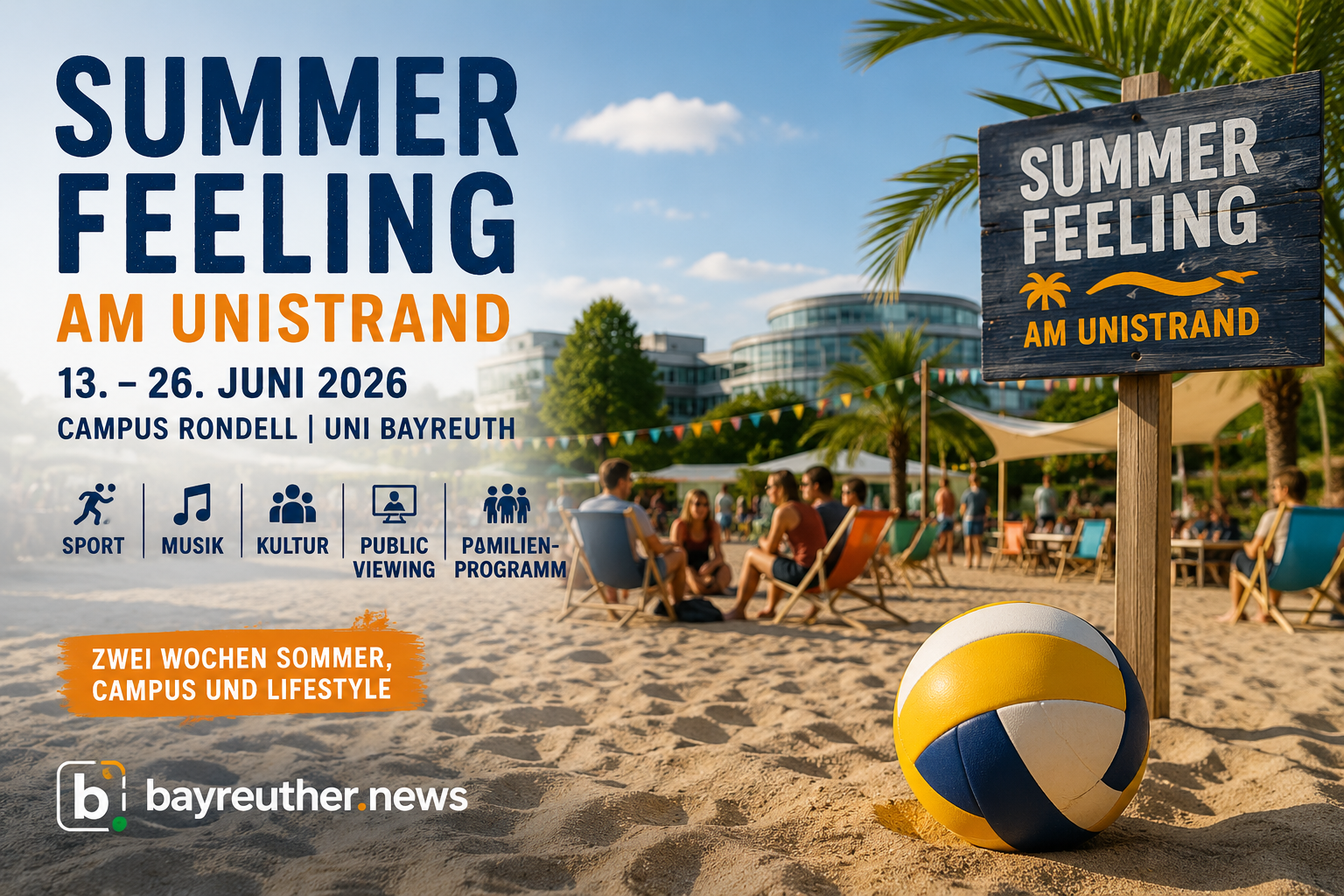 Summer Feeling 2026: Campus-Strand kehrt zurück