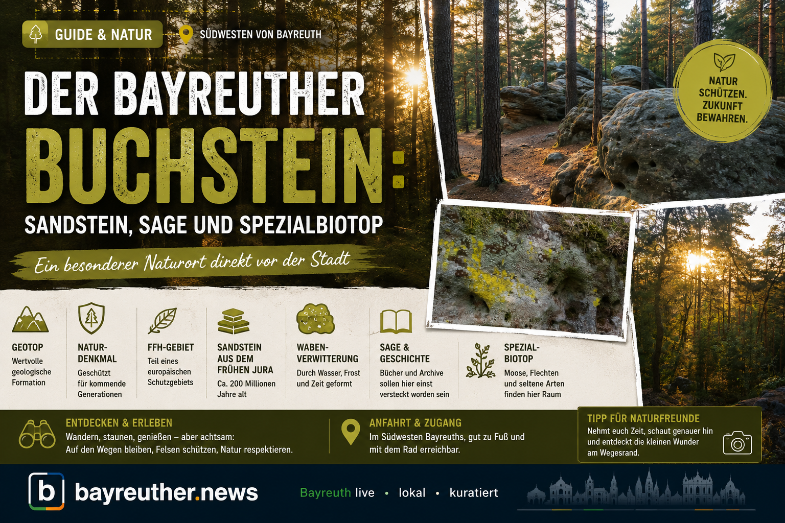 Der Bayreuther Buchstein: Sandstein, Sage und Spezialbiotop