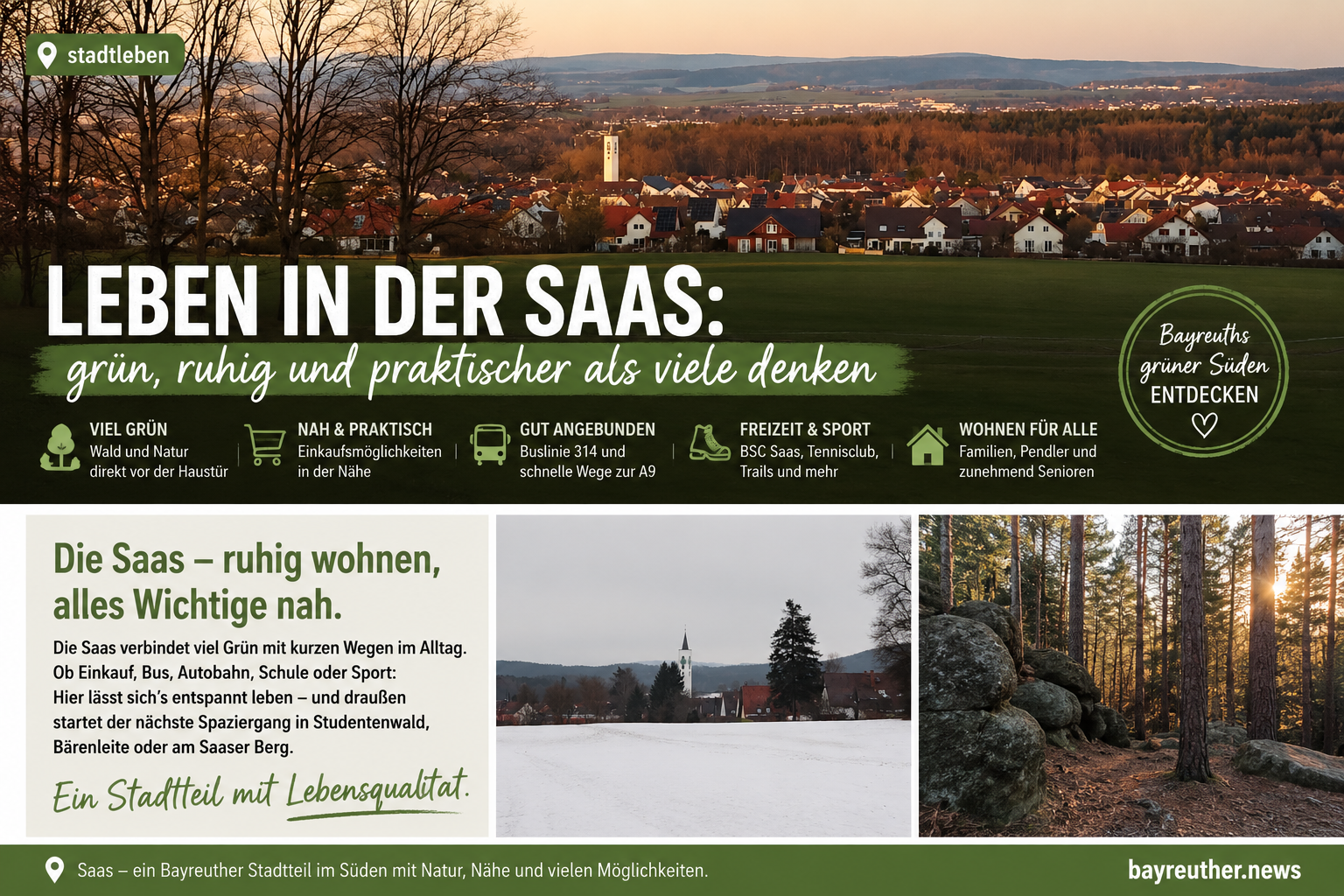 Leben in der Saas: grün, ruhig und praktisch