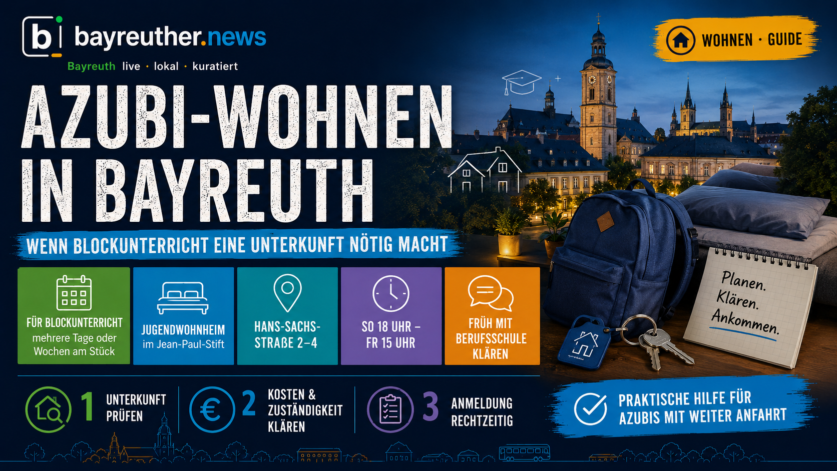 Azubi-Wohnen in Bayreuth: Wenn Blockunterricht eine Unterkunft nötig mach