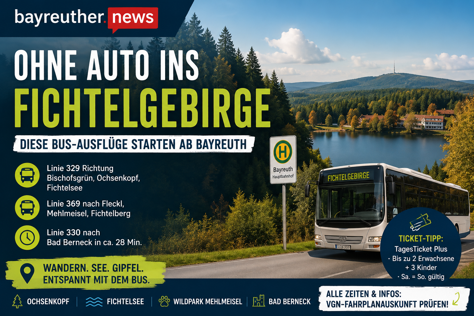 Ohne Auto ins Fichtelgebirge: Diese Bus-Ausflüge starten ab Bayreuth
