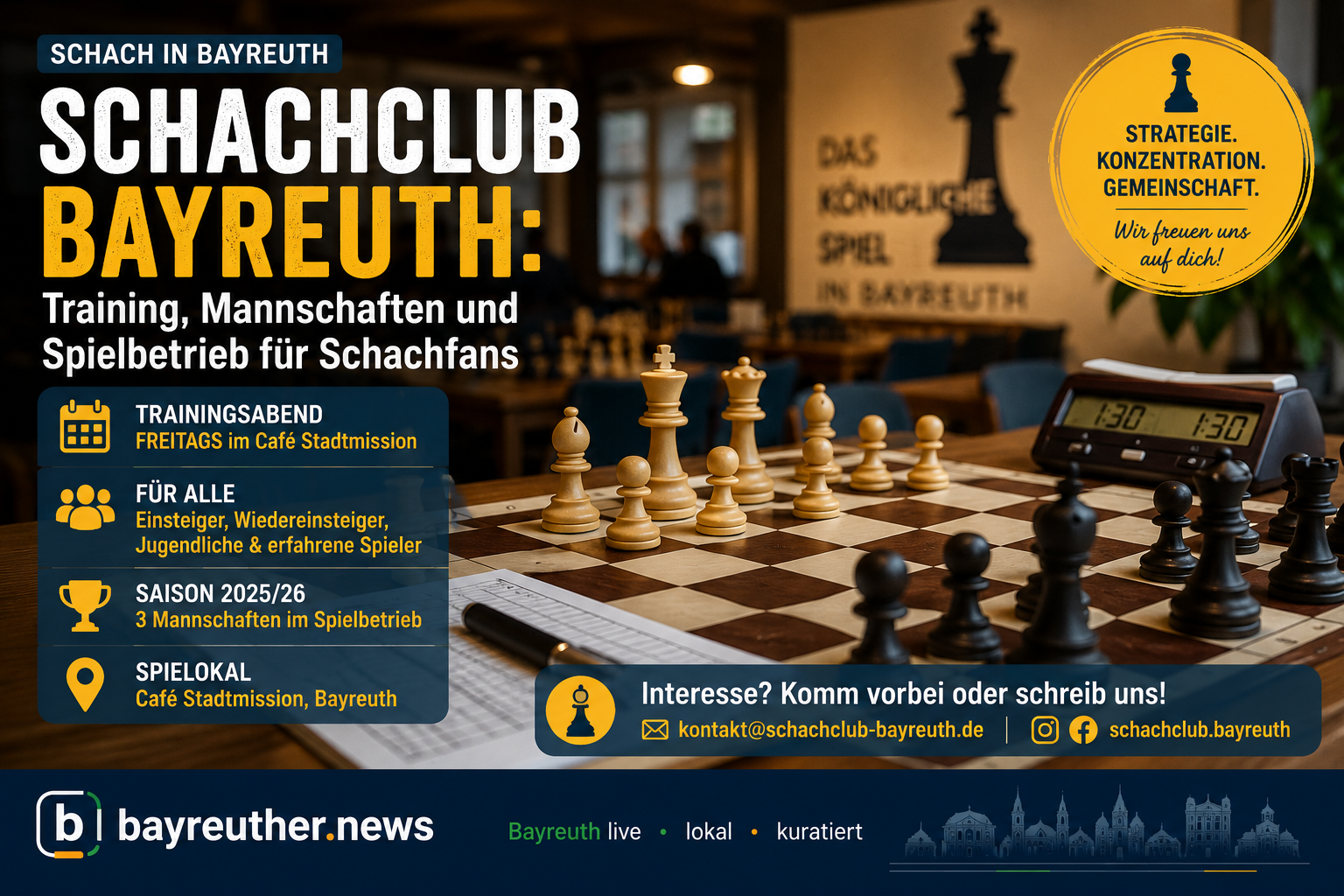 Schachclub Bayreuth: Training, Mannschaften und Spielbetrieb für Schachfans in der Stadt