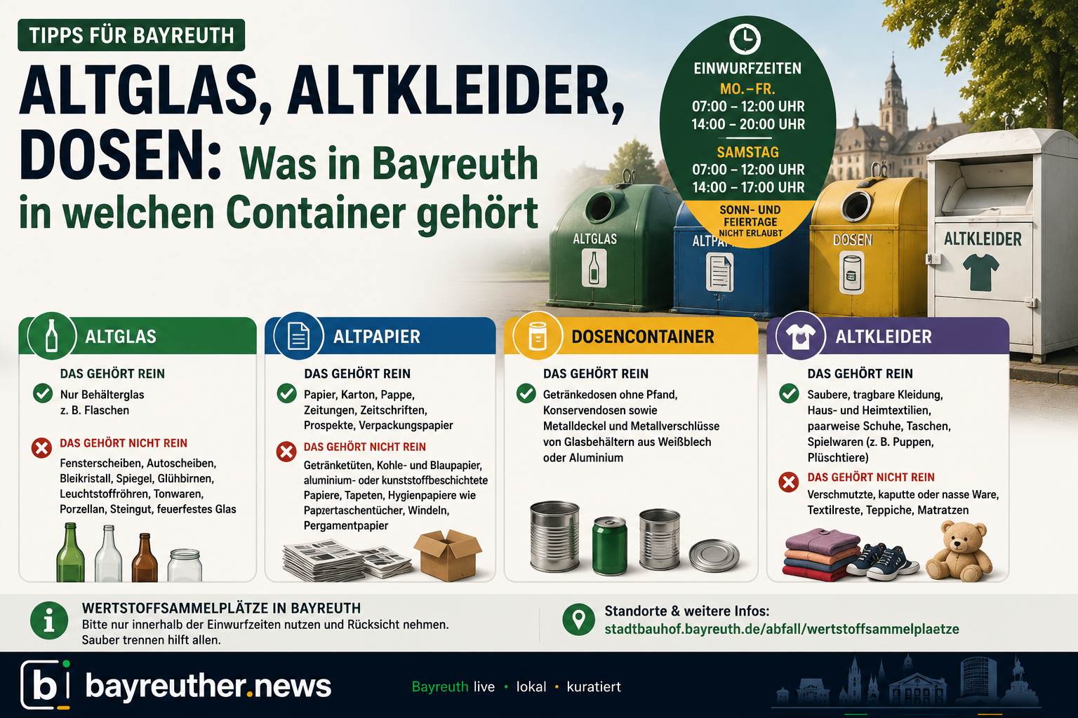 Wertstoffsammelplätze in Bayreuth: Das Wo & Wann