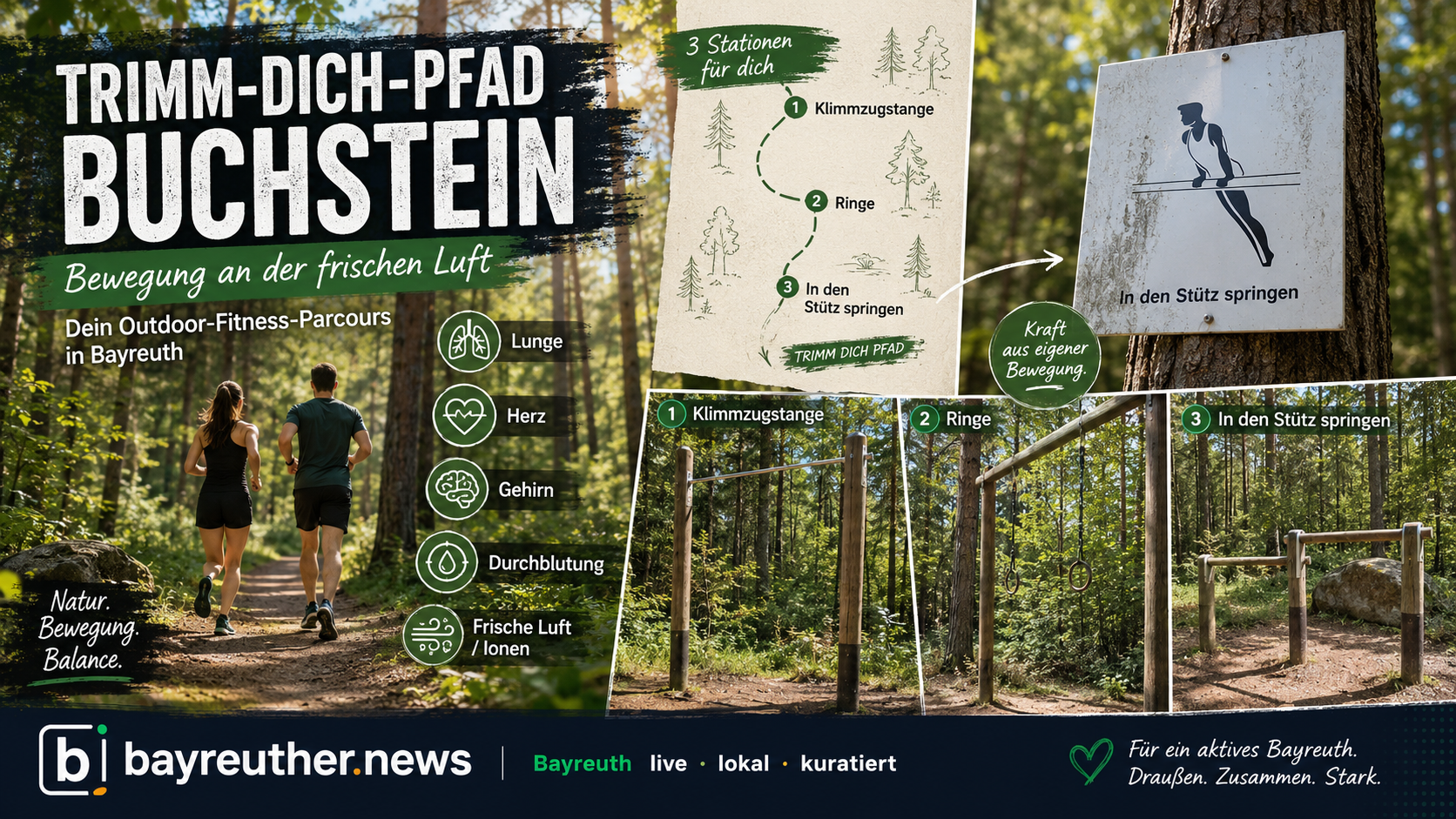 Trimm-dich-Pfad am Buchstein: Kostenlos trainieren im Bayreuther Wald