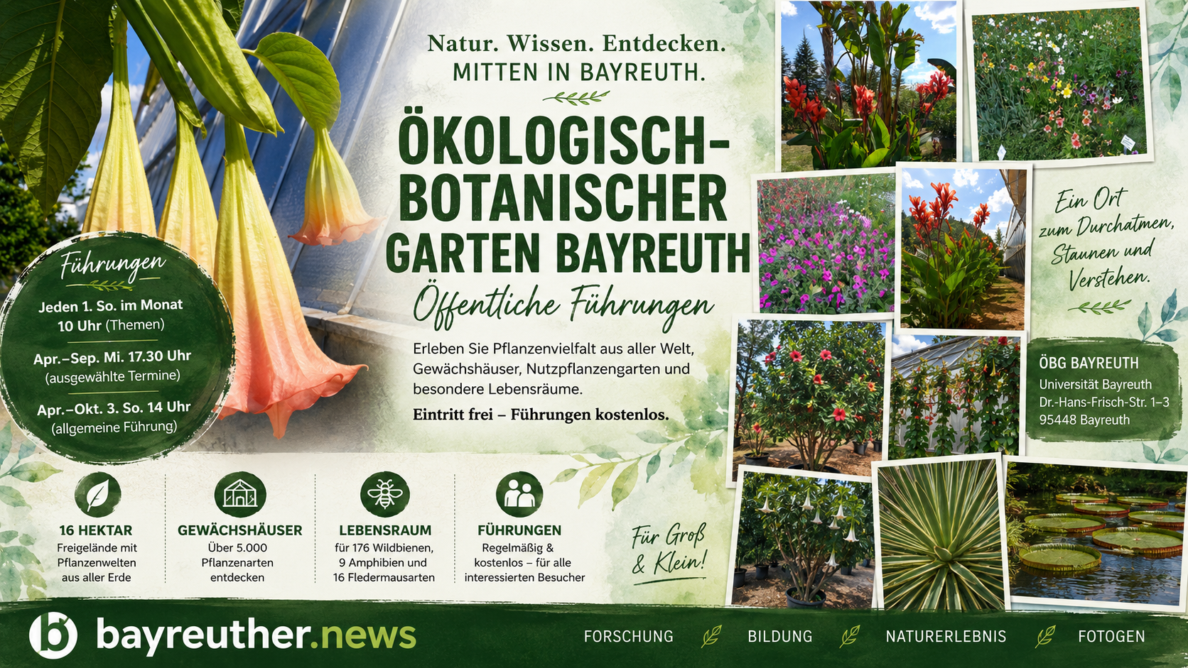 Ökologisch-Botanischer Garten Bayreuth: Öffentliche Führungen durch eine Welt voller Pflanzen