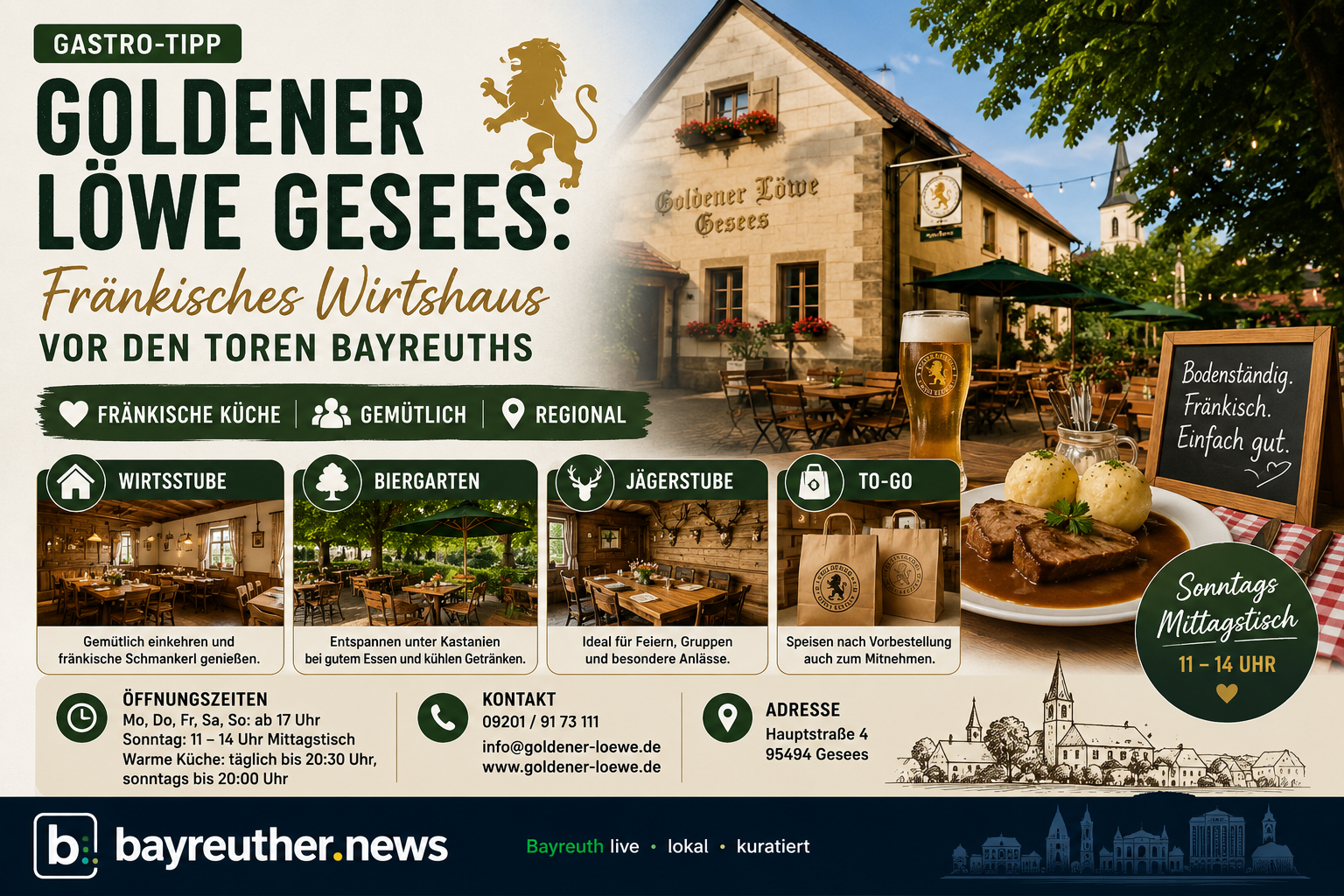 Goldener Löwe Gesees: Fränkisches Wirtshaus vor den Toren Bayreuths